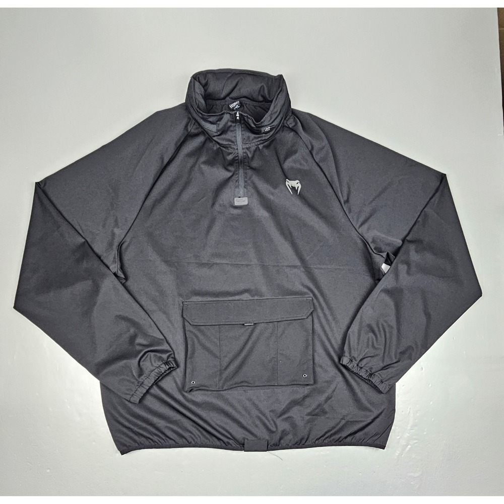 Venum Cargo Hoodie Mens‎ 2XL Black Half-Zip Lightweight Performance Athletic